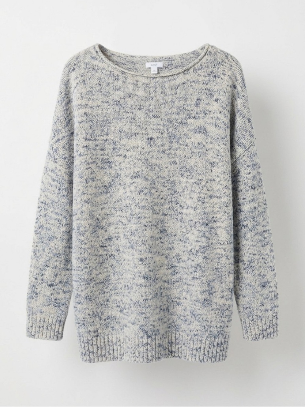 Pure Jill J. Jill Blue Marled Knit Sweater XL Boat Neck Oversized‎ Lagenlook